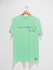 Catch More Plastic T-shirt, Seafoam Green