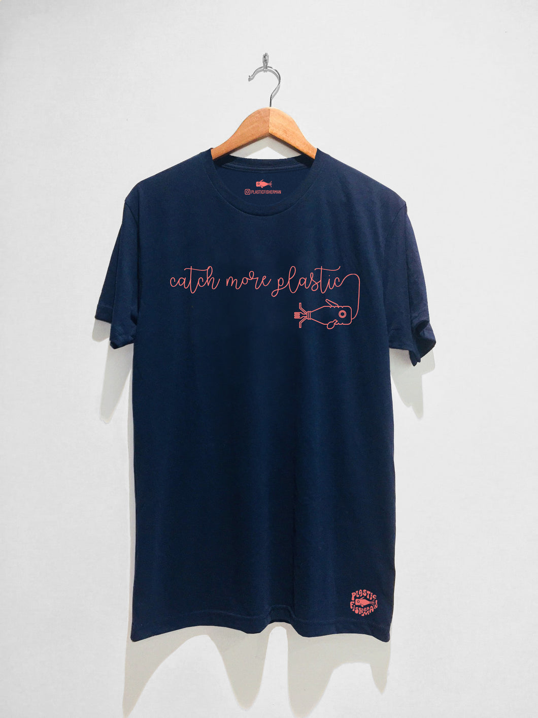 Catch More Plastic T-shirt, Deep Ocean Blue